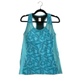 The North Face Flight Series Vaporwick Geometric Print Tank Top Womens Sz L Blue